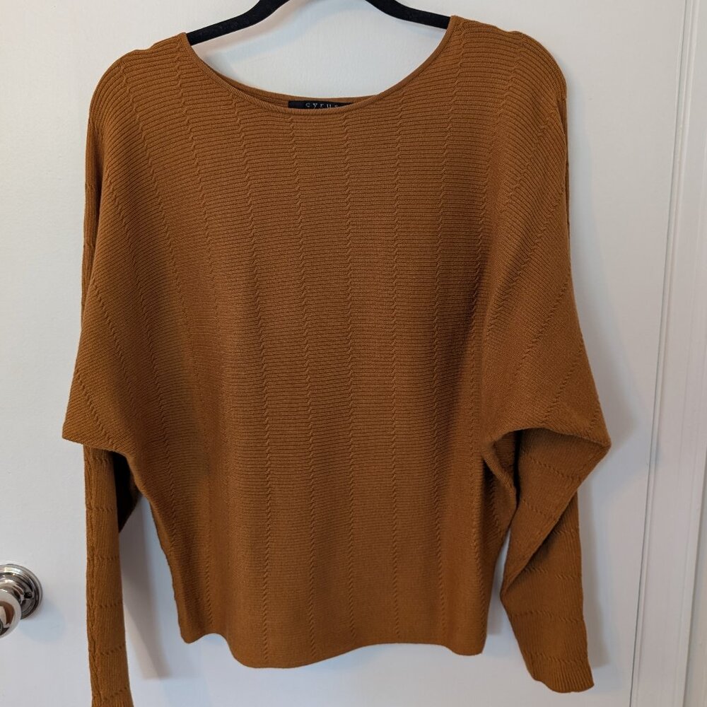 Cyrus Spice Orange Knit Dolman Sweater - Boatneck Size: Small